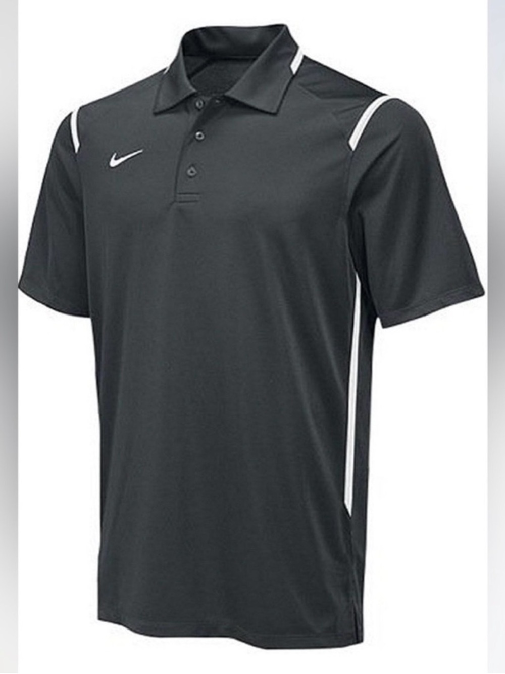 Nike Dri-FIT Polo Shirt Black White Athletic Golf soccer Men’s Small